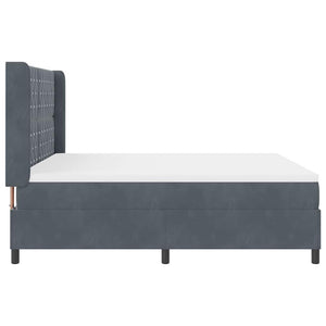 vidaXL Box Spring Bed with Mattress with LED Dark Gray 180 x 200 cm Velvet