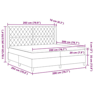 vidaXL Box Spring Bed with Mattress with LED Pink 200 x 200 cm Velvet