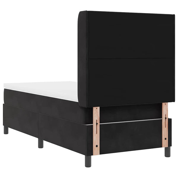 vidaXL Box Spring Bed with Mattress and LED Black 90 x 200 cm Velvet