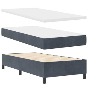 vidaXL Box Spring Bed with Mattress with LED Dark Grey 100 x 200 cm Velvet