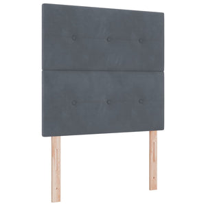 vidaXL Box Spring Bed with Mattress with LED Dark Grey 100 x 200 cm Velvet