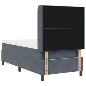 vidaXL Box Spring Bed with Mattress with LED Dark Grey 100 x 200 cm Velvet