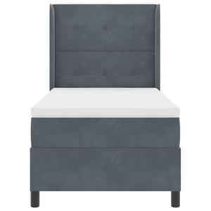 vidaXL Box Spring Bed with Mattress with LED Dark Grey 100 x 200 cm Velvet