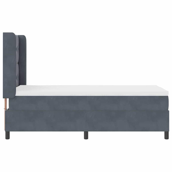 vidaXL Box Spring Bed with Mattress with LED Dark Grey 100 x 200 cm Velvet