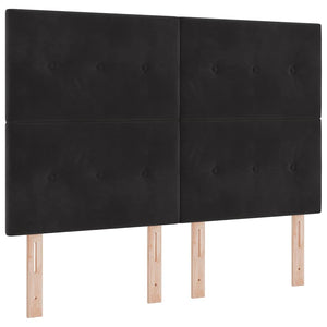 vidaXL Box Spring Bed with LED Strip Lights Black 140 x 190 cm Velvet