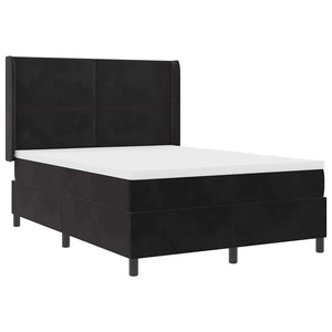 vidaXL Box Spring Bed with Mattress and LED Black 160 x 200 cm Velvet