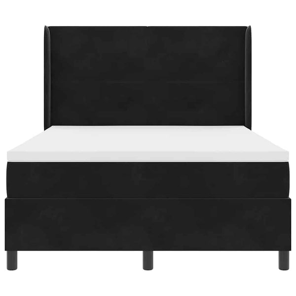 vidaXL Box Spring Bed with Mattress and LED Black 160 x 200 cm Velvet