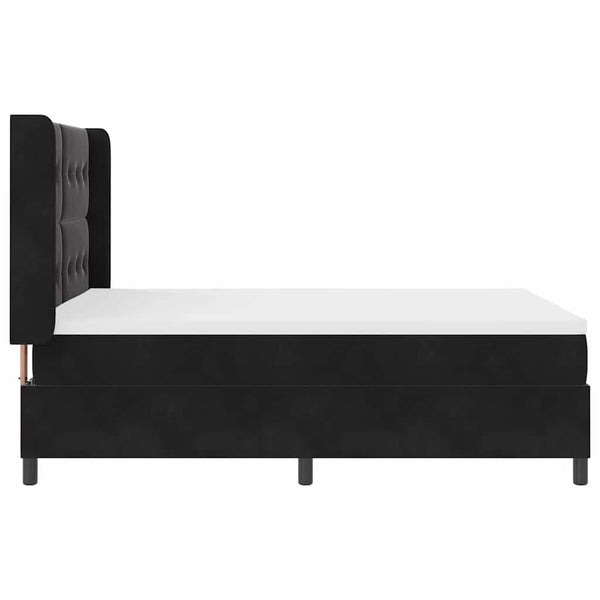 vidaXL Box Spring Bed with Mattress and LED Black 160 x 200 cm Velvet