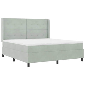 vidaXL Box Spring Bed with Mattress with LED Light Grey 180 x 200 cm Velvet