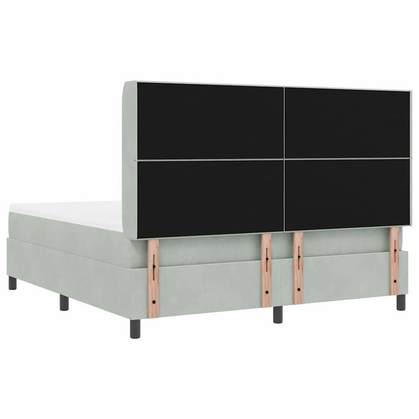 vidaXL Box Spring Bed with Mattress with LED Light Grey 180 x 200 cm Velvet