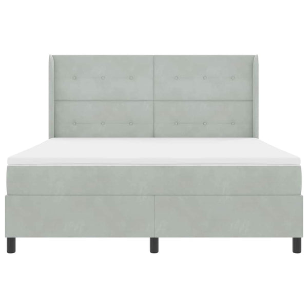 vidaXL Box Spring Bed with Mattress with LED Light Grey 180 x 200 cm Velvet