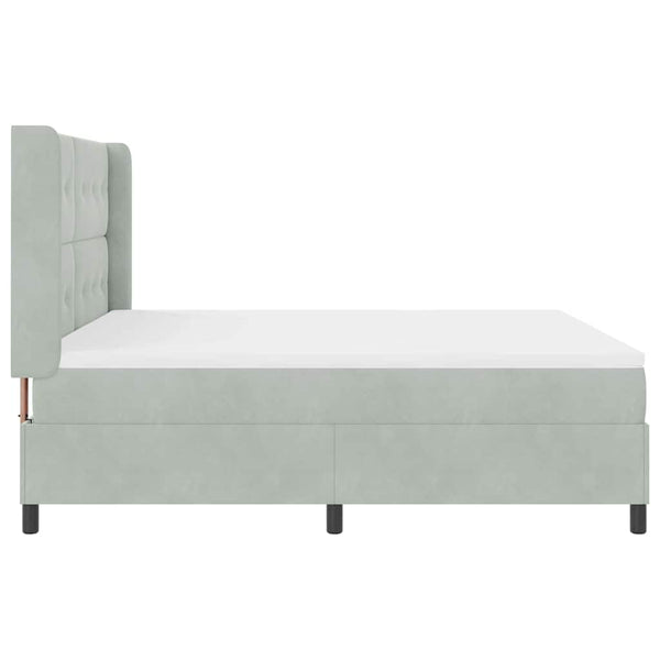 vidaXL Box Spring Bed with Mattress with LED Light Grey 180 x 200 cm Velvet