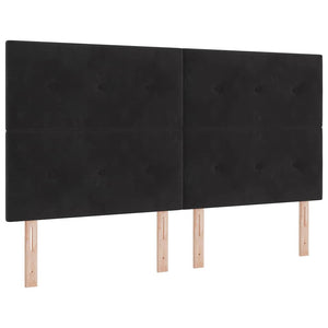 vidaXL Box Spring Bed with Mattress and LED Black 180 x 200 cm Velvet