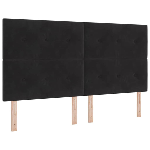vidaXL Box Spring Bed with Mattress and LED Black 180 x 200 cm Velvet