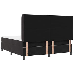 vidaXL Box Spring Bed with Mattress and LED Black 180 x 200 cm Velvet