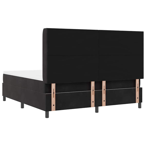 vidaXL Box Spring Bed with Mattress and LED Black 180 x 200 cm Velvet