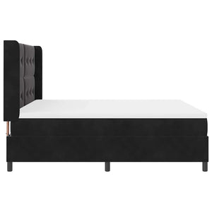 vidaXL Box Spring Bed with Mattress and LED Black 180 x 200 cm Velvet