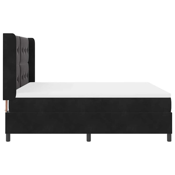 vidaXL Box Spring Bed with Mattress and LED Black 180 x 200 cm Velvet