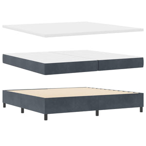 vidaXL Box Spring Bed with Mattress with LED Dark Grey 200 x 200 cm Velvet