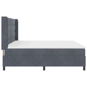 vidaXL Box Spring Bed with Mattress with LED Dark Grey 200 x 200 cm Velvet