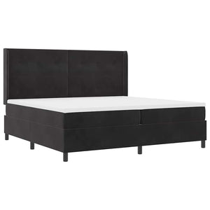 vidaXL Box Spring Bed with Mattress and LED Black 200 x 200 cm Velvet