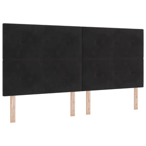vidaXL Box Spring Bed with Mattress and LED Black 200 x 200 cm Velvet
