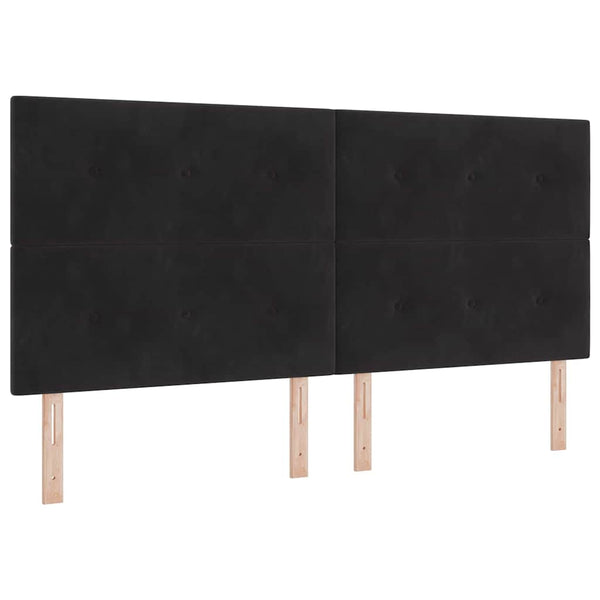 vidaXL Box Spring Bed with Mattress and LED Black 200 x 200 cm Velvet