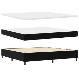 vidaXL Box Spring Bed with Mattress and LED Black 200 x 200 cm Velvet