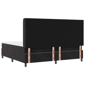 vidaXL Box Spring Bed with Mattress and LED Black 200 x 200 cm Velvet