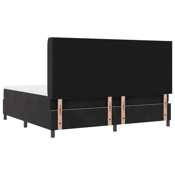 vidaXL Box Spring Bed with Mattress and LED Black 200 x 200 cm Velvet
