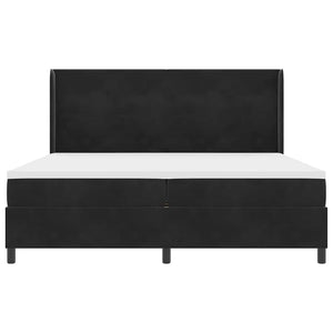 vidaXL Box Spring Bed with Mattress and LED Black 200 x 200 cm Velvet