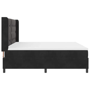 vidaXL Box Spring Bed with Mattress and LED Black 200 x 200 cm Velvet