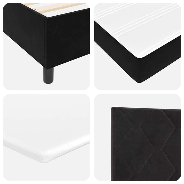 vidaXL Box Spring Bed with LED Light Strips Black 90 x 200 cm Velvet