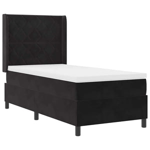vidaXL Box Spring Bed with LED Light Strips Black 90 x 200 cm Velvet