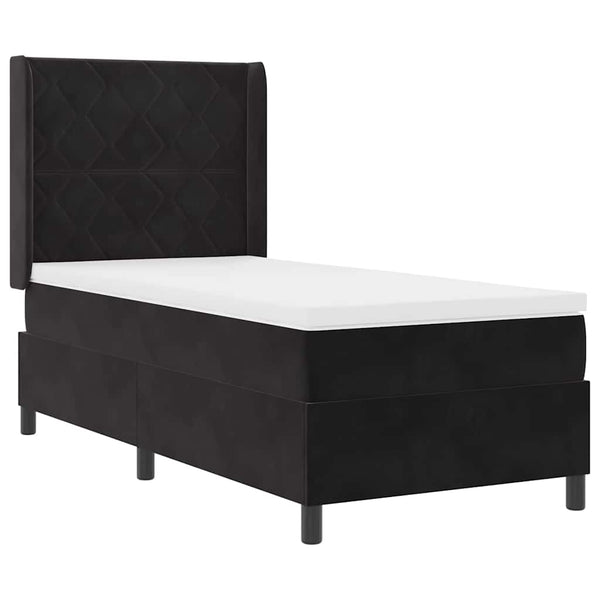 vidaXL Box Spring Bed with LED Light Strips Black 90 x 200 cm Velvet