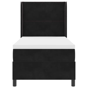 vidaXL Box Spring Bed with LED Light Strips Black 90 x 200 cm Velvet