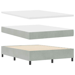 vidaXL Box Spring Bed with Mattress with LED Light Grey 140 x 200 cm Velvet