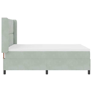 vidaXL Box Spring Bed with Mattress with LED Light Grey 140 x 200 cm Velvet