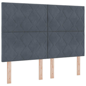 vidaXL Box Spring Bed with Mattress with LED Dark Gray 140 x 200 cm Velvet
