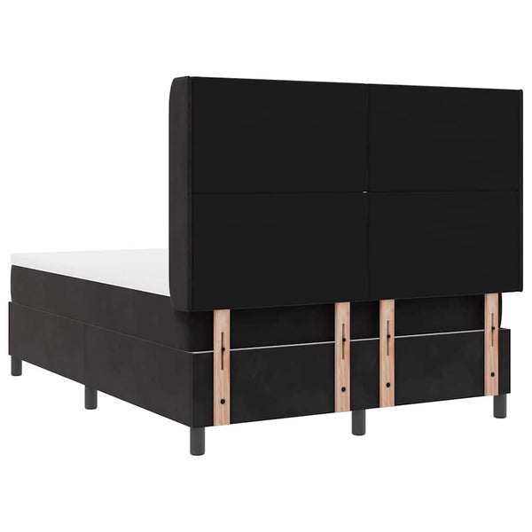 vidaXL Box Spring Bed with Mattress and LED Black 140 x 200 cm Velvet