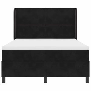 vidaXL Box Spring Bed with Mattress and LED Black 140 x 200 cm Velvet