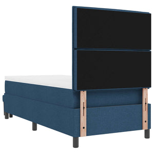vidaXL Box Spring Bed with Headboard Blue 80 x 200 cm Fabric