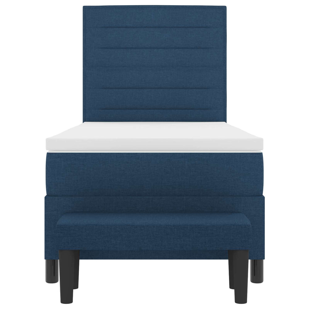 vidaXL Box Spring Bed with Headboard Blue 80 x 200 cm Fabric