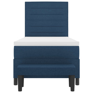 vidaXL Box Spring Bed with Headboard Blue 80 x 200 cm Fabric