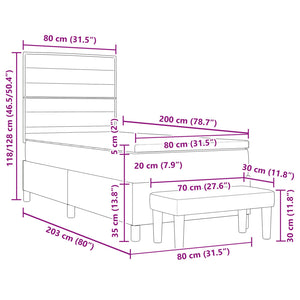 vidaXL Box Spring Bed with Headboard Blue 80 x 200 cm Fabric