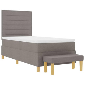 vidaXL Box Spring Bed with Pillows and Headboard Taupe 200 x 90 cm Fabric