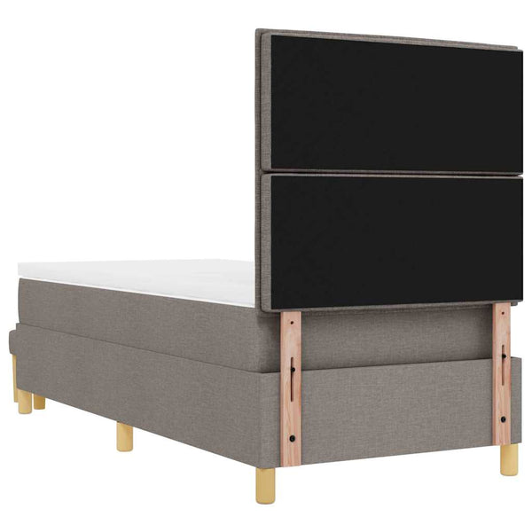 vidaXL Box Spring Bed with Pillows and Headboard Taupe 200 x 90 cm Fabric
