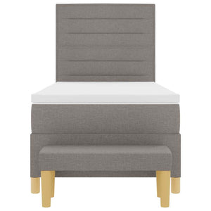 vidaXL Box Spring Bed with Pillows and Headboard Taupe 200 x 90 cm Fabric