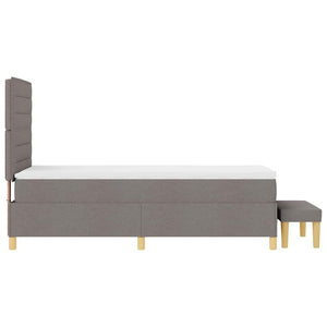 vidaXL Box Spring Bed with Pillows and Headboard Taupe 200 x 90 cm Fabric