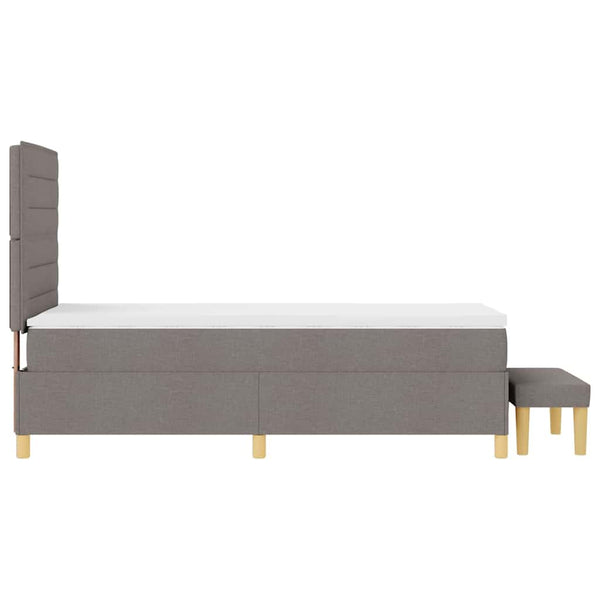 vidaXL Box Spring Bed with Pillows and Headboard Taupe 200 x 90 cm Fabric